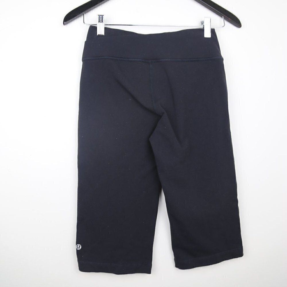 Lululemon Luon Astro Crossover Cropped Black Wide Leg Legging Pants Size 6 - Picture 3 of 5